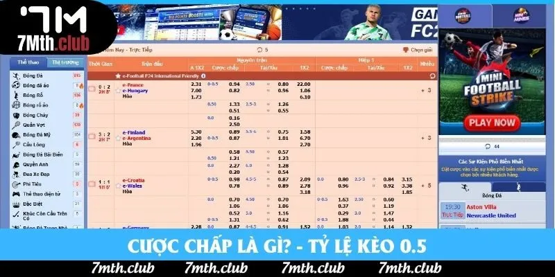 Cược chấp là gì? - Tỷ lệ kèo 0.5 Cược chấp là gì? - Tỷ lệ kèo 0.5
